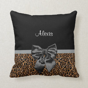 Almofada Na moda Leopard Imprima o Arco preto elegante e no
