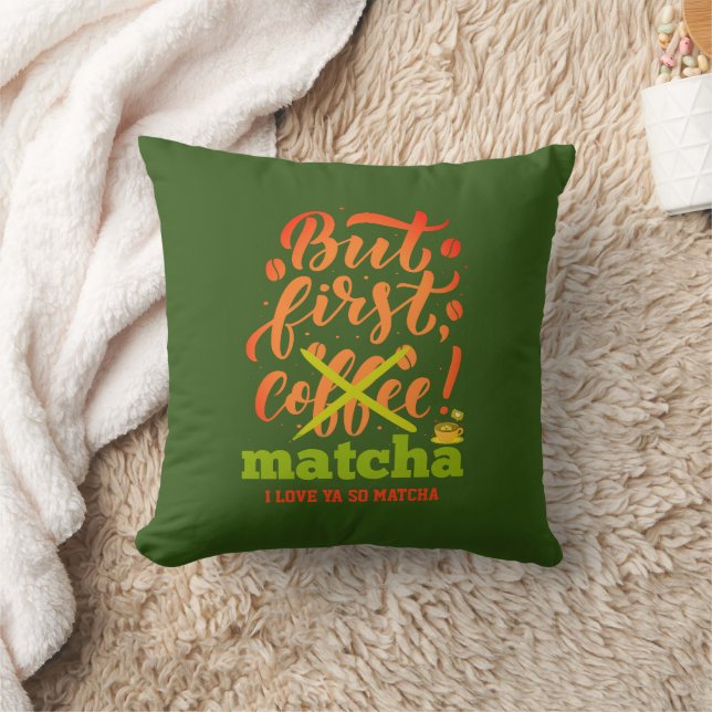 Almofada Na moda MAS PRIMEIRA VARIAÇÃO DE MATCHA Bebida Lat (Cobertor)