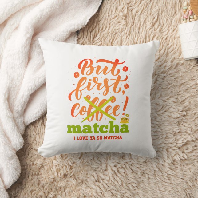 Almofada Na moda MAS PRIMEIRA VARIAÇÃO DE MATCHA Bebida Lat (Cobertor)