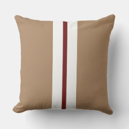 Almofada Na moda Mocha Brown Dark Red Racing Stripes