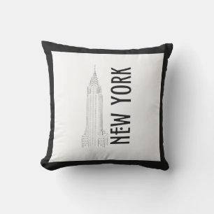 Almofada Na moda Moderno, Nova York - Sity Black White