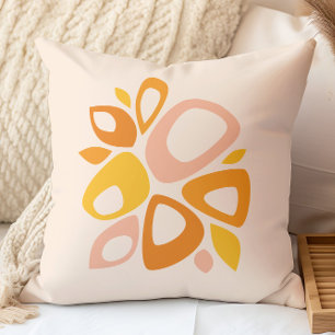 Almofada Na moda moderno Peach Marigold Yellow Abstrato