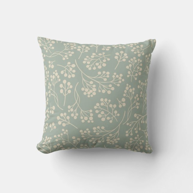 Almofada Na moda Sage Green Floral Pattern Modern Farmhouse (Frente)