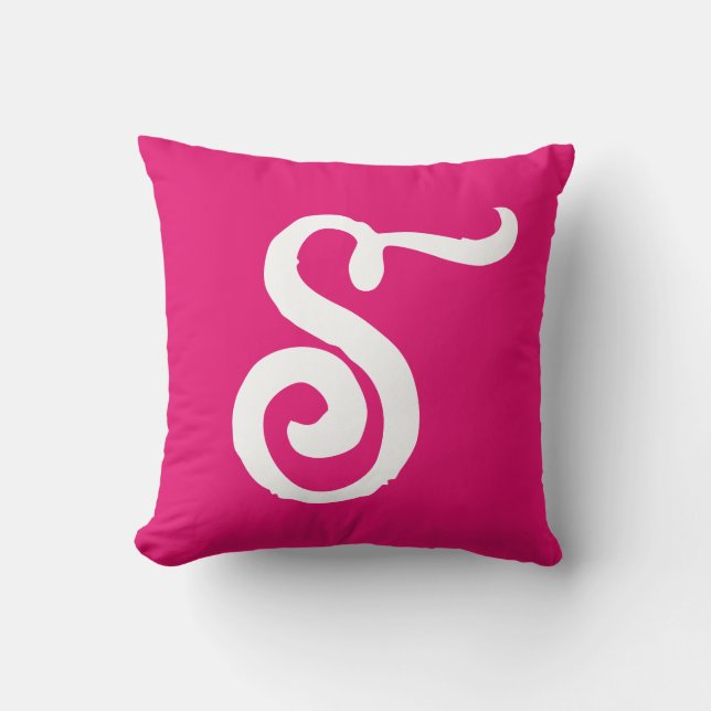 Almofada NA MODA SCRIPT MONOGRAM PINK Travesseiro decorativ (Frente)