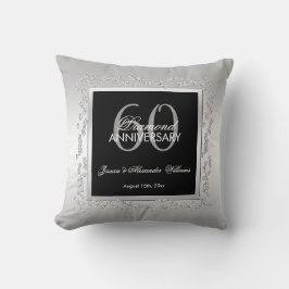 Almofada Na moda Silver Diamantes 60º Aniversário de Casame
