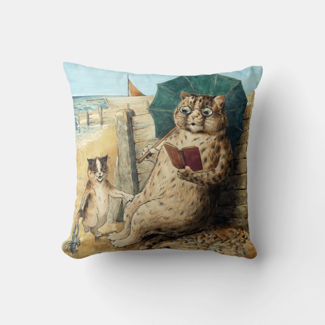 Almofada Na Praia, Louis Wain (Frente)
