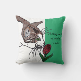 Almofada Nada Cheira tão Doce quanto uma Rosa para o Gato