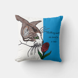 Almofada Nada Cheira tão Doce quanto uma Rosa para o Gato