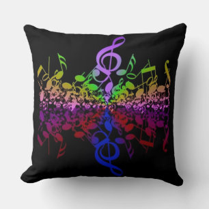 Almofada Nada, Mas Treble Rainbow Music Notes Travesseiro