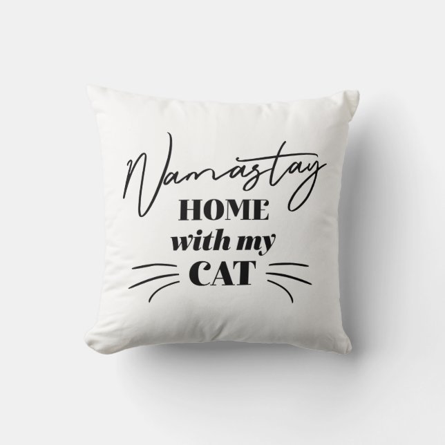 Almofada Namastay Home Com Meu Gato (Frente)