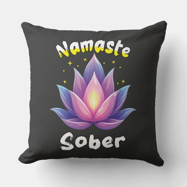 Almofada Namaste Sober com Lotus Flower (Frente)