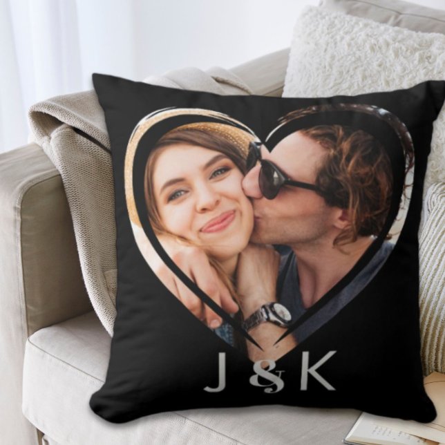 Almofada Namorado Namorada Colagem de Fotos Casal Datando (Girlfriend Boyfriend Photo Collage Dating Couple Throw Pillow)