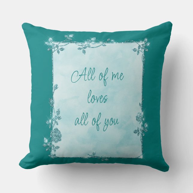 Almofada Namorados de Frame Sparkle Azul Elegante (Frente)