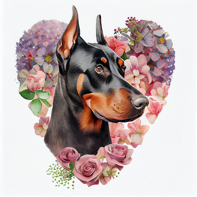 Almofada Namorados Doberman Pinscher Dog (Criador carregado)