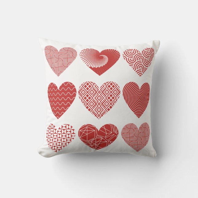 Almofada Namorados doce doce doce doce padrão cardíaco verm (Frente)
