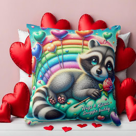 Almofada Namorados Rainbow Rosa Raccoon