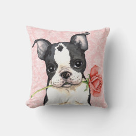 Almofada Namorados Rosa Boston Terrier