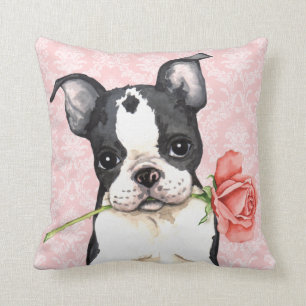 Almofada Namorados Rosa Boston Terrier