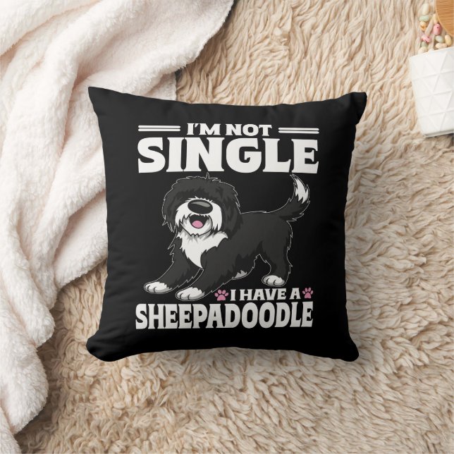 Almofada Não Estou Solteiro Tenho Um Amante Sheepadoodle (Cobertor)