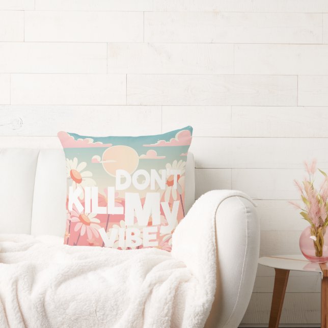 Almofada Não Matar minha visão - Arte Sunshine Retro Daisy (Sofá)