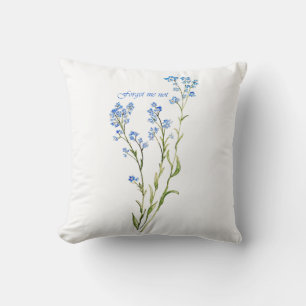Almofada Não me esqueça Flor de Jardim Personalizada Aquare