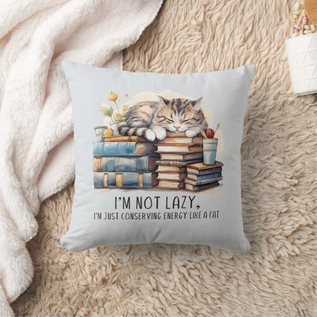 Almofada Não sou Gato Preguiçoso (Cobertor)