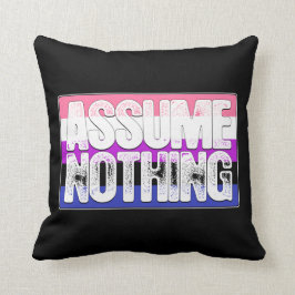 Almofada Não supor nada bandeira do orgulho de Genderfluid