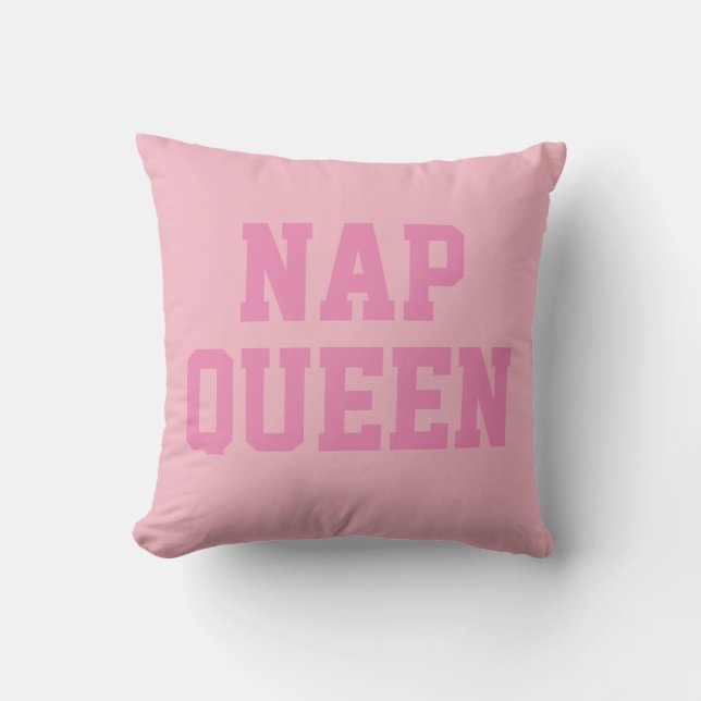 Almofada Nap Queen | Travesseiro decorativo Rosa-Humor Piad (Frente)