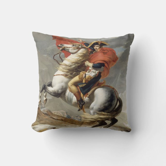 Almofada Napoleão atravessando os Alpes - Jacques-Louis Dav (Frente)