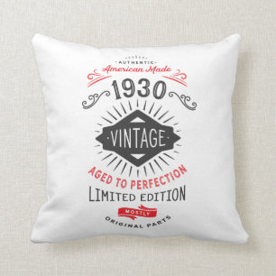 Almofada Nascer de aniversário de 90 em 1930 Vintage Perfe