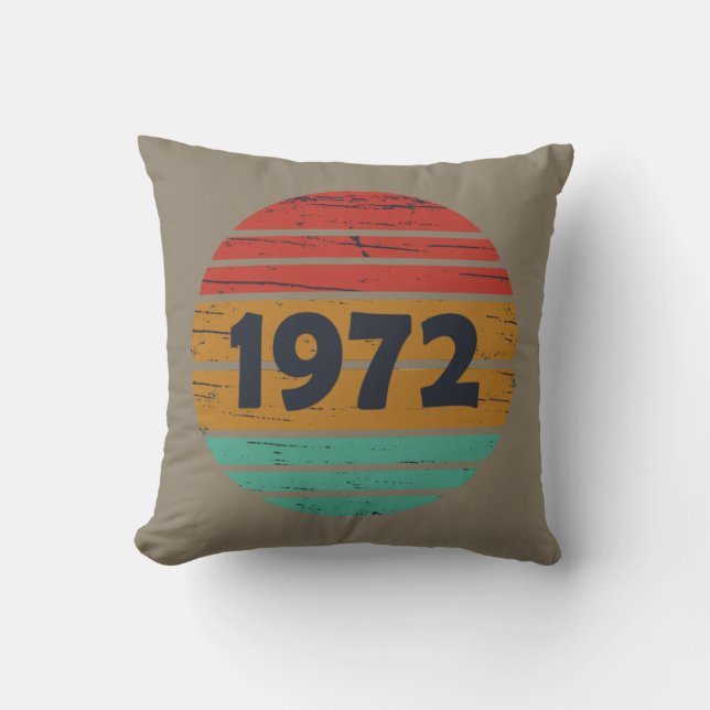 Almofada Nascer em presente de aniversário de 1972 (Frente)