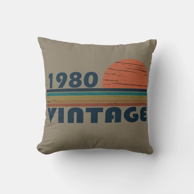 Almofada Nascer em presente de aniversário de 1980 (Frente)