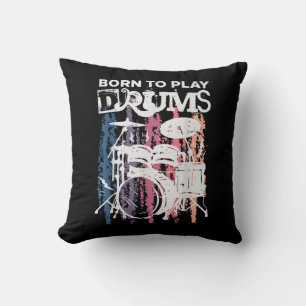 Almofada Nascer Para Tocar Drumm Drumming Rock Music Banda