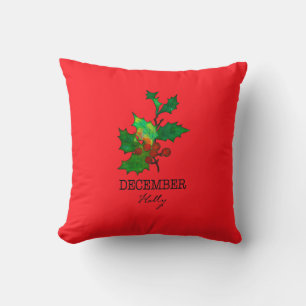 Almofada Nascimento Mês Flor Dezembro Holly