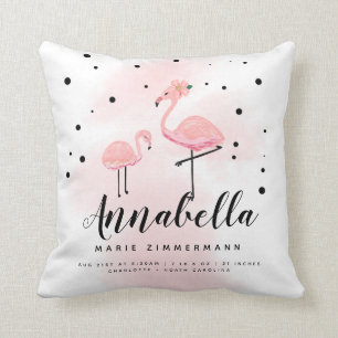 Almofada Nascimento personalizado da mamã do flamingo filh