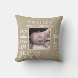 Almofada Nascimento Stats Tipografia de Enfermeiro Adiciona