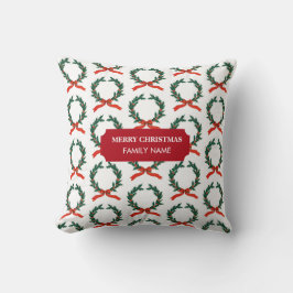 Almofada Natais vintages Berry Wreath Holiday Nome Personal