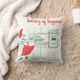 Almofada Natais vintages, Chef de Papai Noel e Turquia