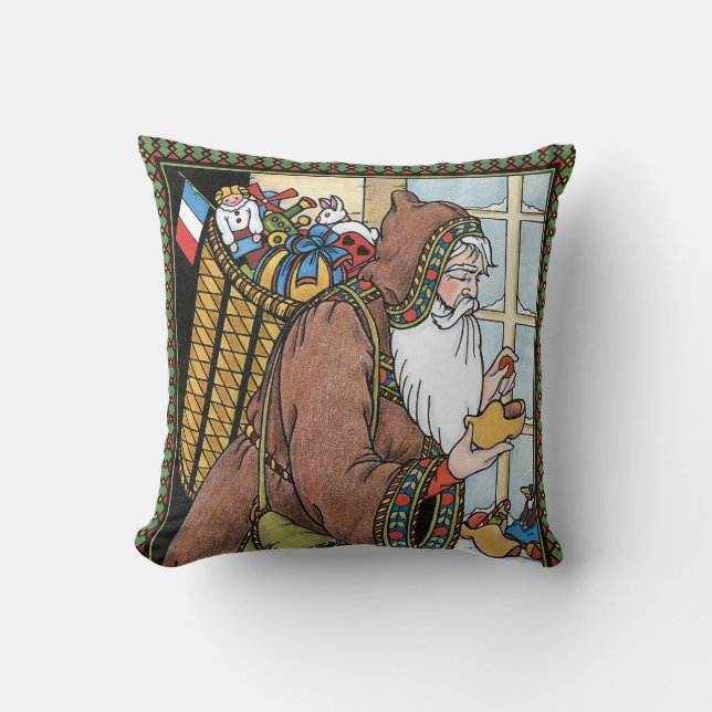 Almofada Natais vintages, Noel Toys Clogs Calçados (Frente)