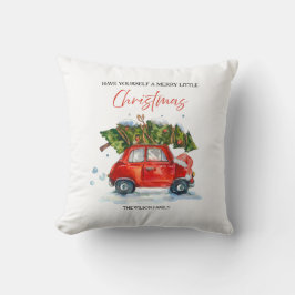 Almofada Natais vintages Red Car & Tree