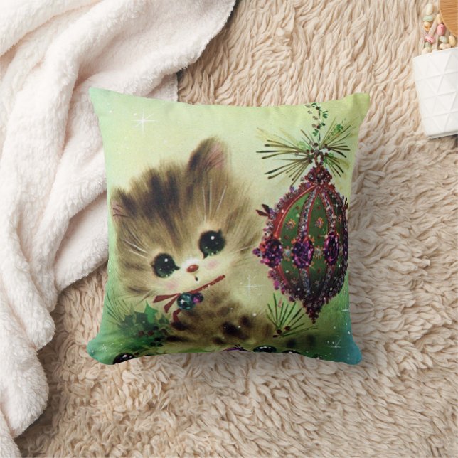 Almofada Natais vintages retro cat home decor travesseiro (Cobertor)