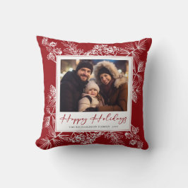 Almofada Natais vintages Vermelho Botânico