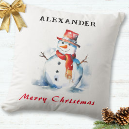 Almofada Natal Alegre Boneco de Neve Caprichoso Personaliza