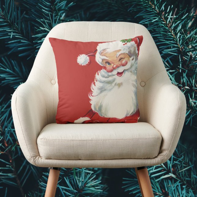 Almofada Natal Antigo, Papai Noel Alegre Piscando (Criador carregado)