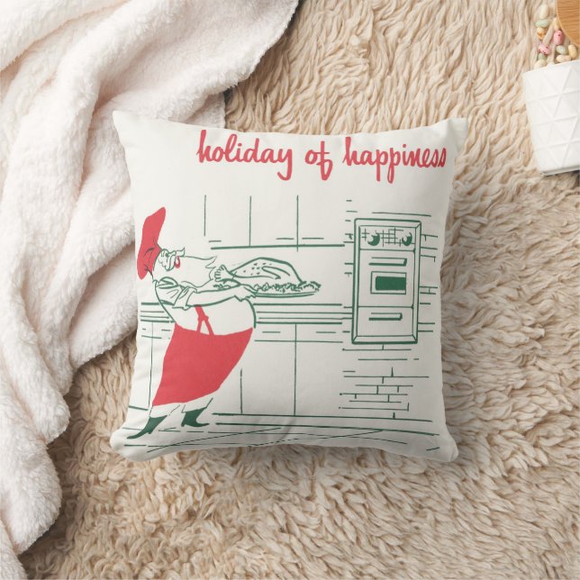 Almofada Natal Antigo, Papai Noel Chef e Peru (Cobertor)