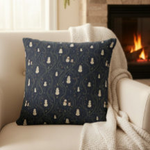 Natal Azul Meia-Noite Boneco de Neve Cottagecore E