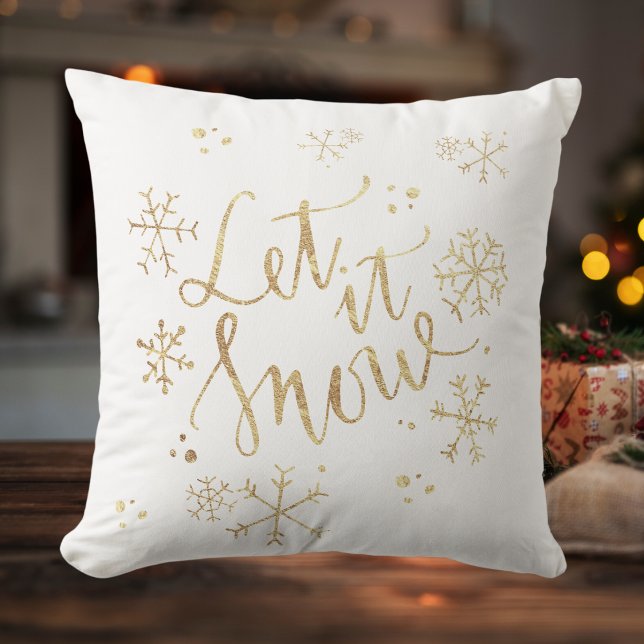 Almofada Natal Branco - Deixe-o nevar (White Christmas - Let It Snow Throw Pillow)