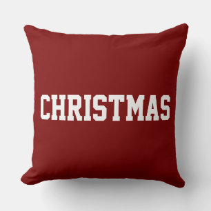 Almofada NATAL Branco Texto Divertido Em Vermelho Vintage F
