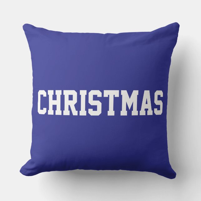 Almofada NATAL Branco Texto em Negrito em Azul Profundo Fes (Frente)