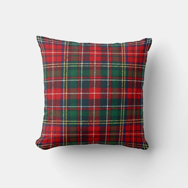 Almofada Natal Clássico Xadrez Tartan (Frente)